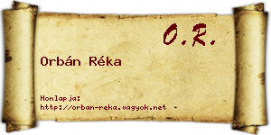 Orbán Réka névjegykártya