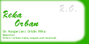 reka orban business card